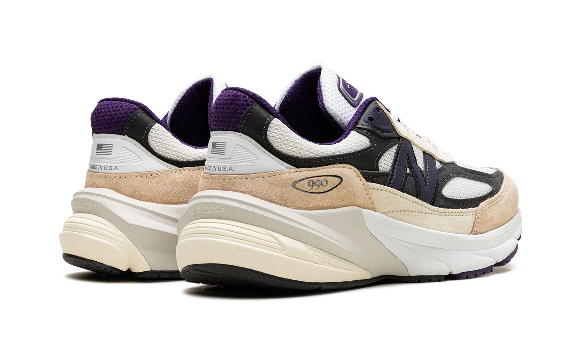 990v6 "Made In USA - Teddy Santis White Black Plum" U990WB6