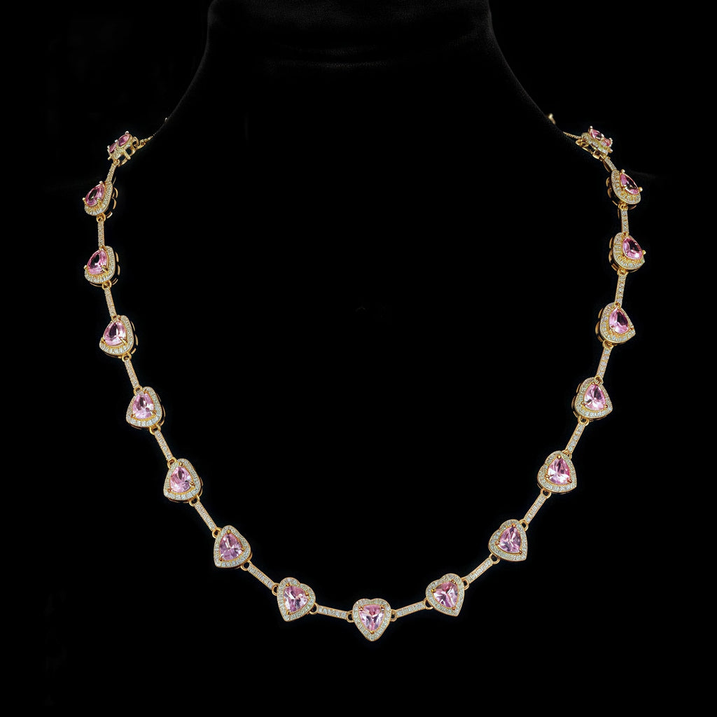 Colorful Heart Crystal Zirconia Necklace
