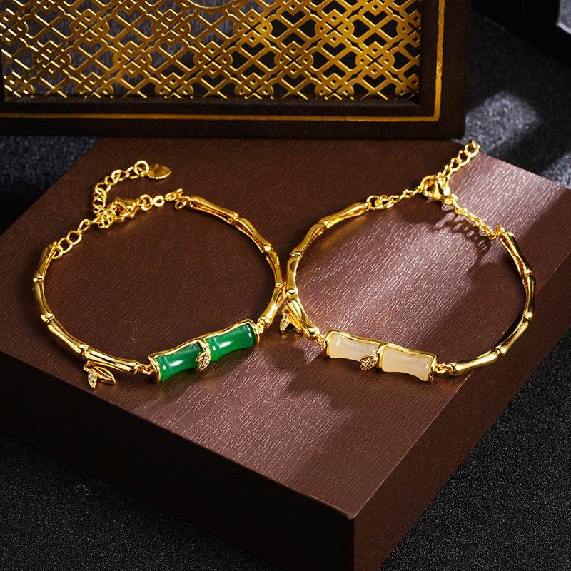 White Jade Bamboo Bracelet