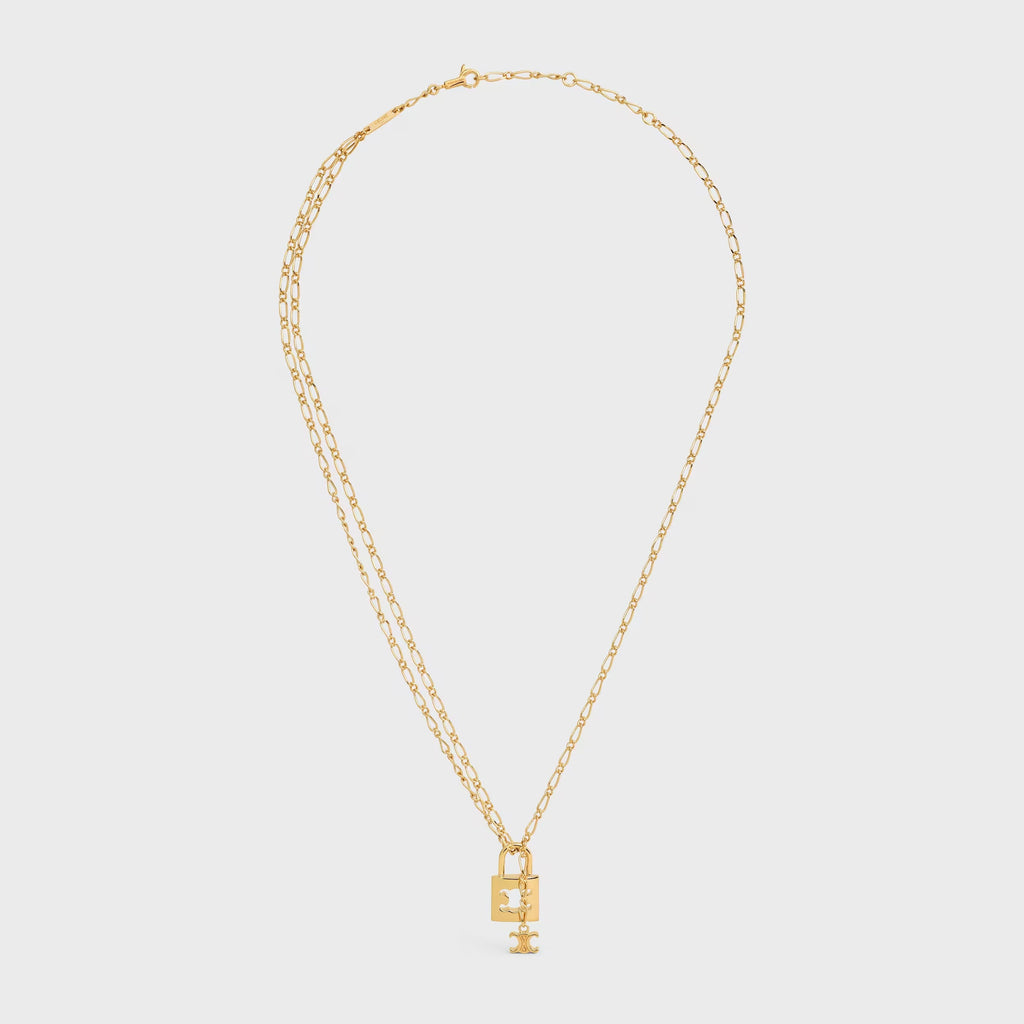CELINE Triomphe Lock Necklace Brass(2 Colors)