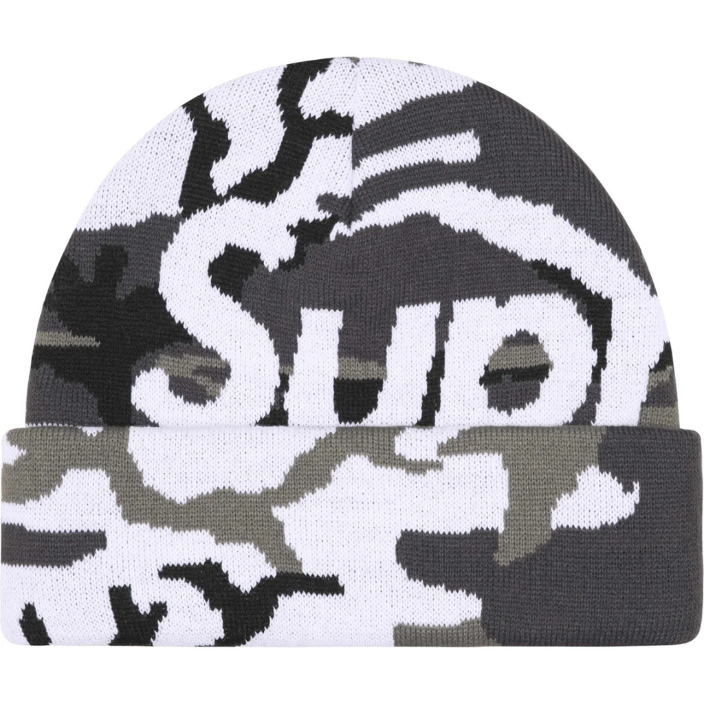Supreme Camo Big Logo Beanie (Black)(FW25)