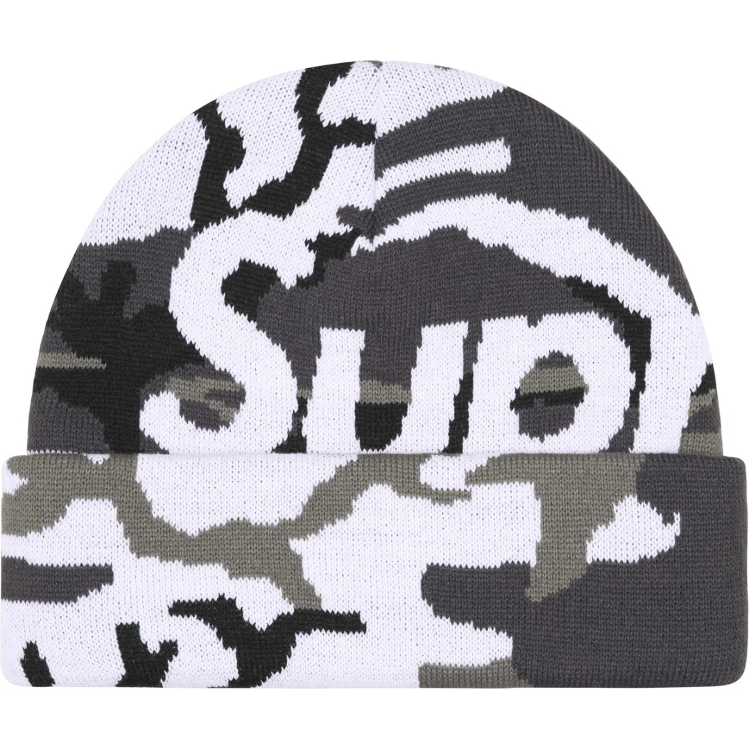 Supreme Camo Big Logo Beanie (Black)(FW25)