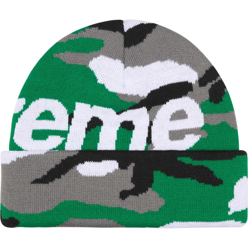 Supreme Camo Big Logo Beanie (Green)(FW25)