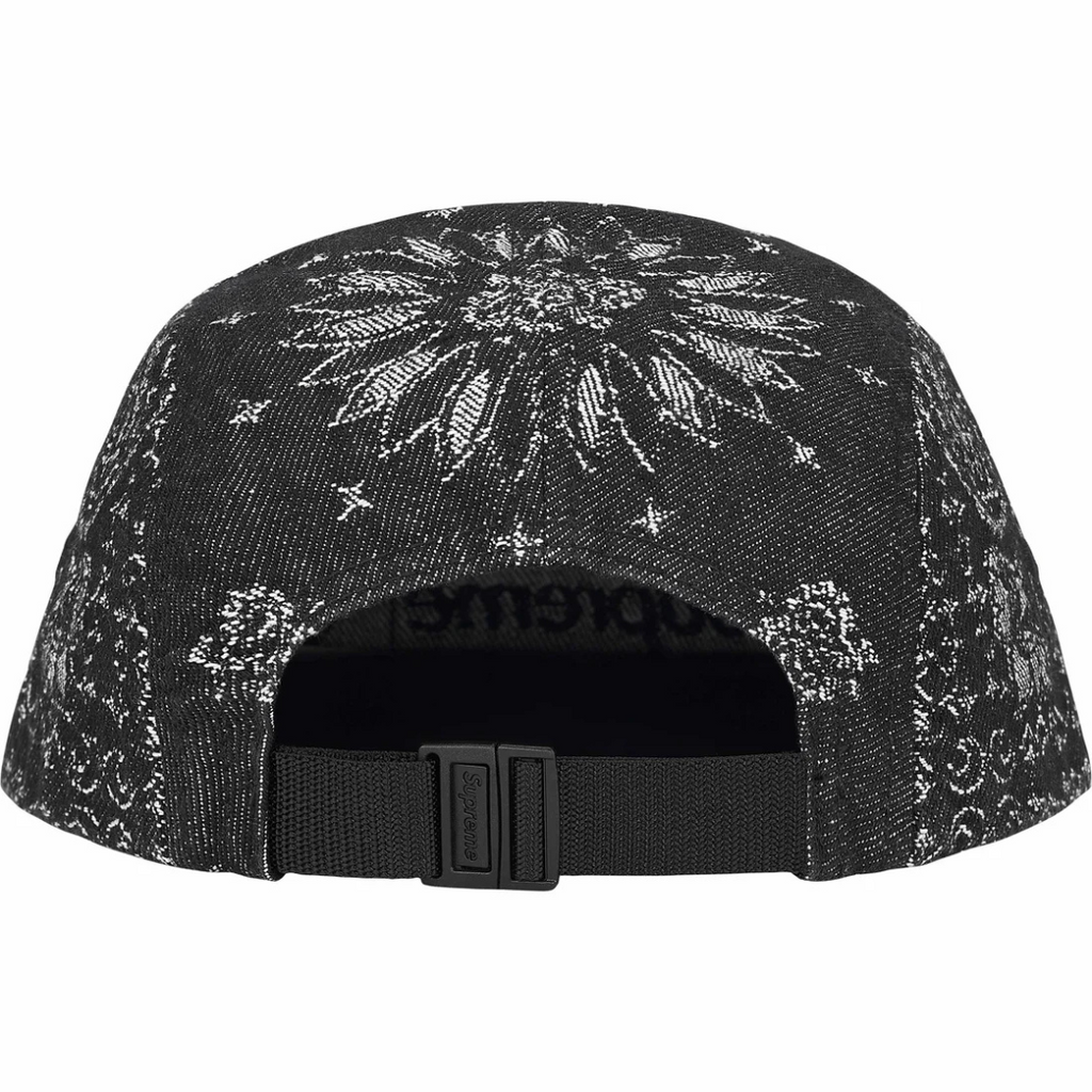 Supreme Bandana Jacquard Denim Camp Cap (Black)