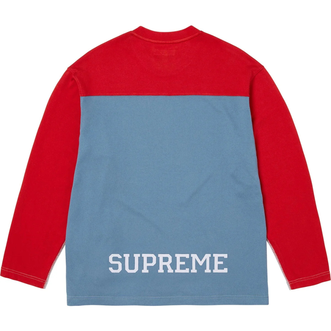 Supreme L/S Split Football Top (Heather Grey)