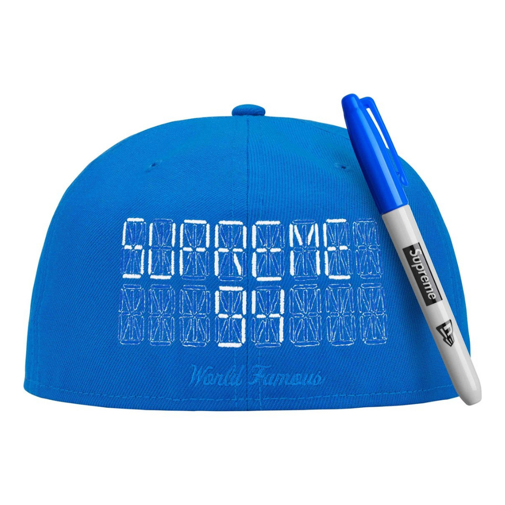 Supreme Sharpie Box Logo New Era Fitted Hat (Blue)
