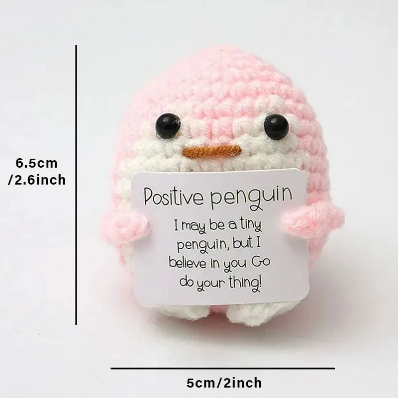 Positive Pocket Hug Mini Crochet Stuffed Doll Handmade Knitted Plush Potato Turtle Duck Funny Support Gift for Friend Home Decor