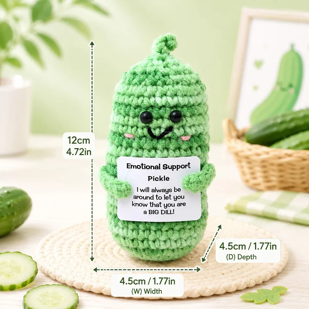 Positive Pocket Hug Mini Crochet Stuffed Doll Handmade Knitted Plush Potato Turtle Duck Funny Support Gift for Friend Home Decor