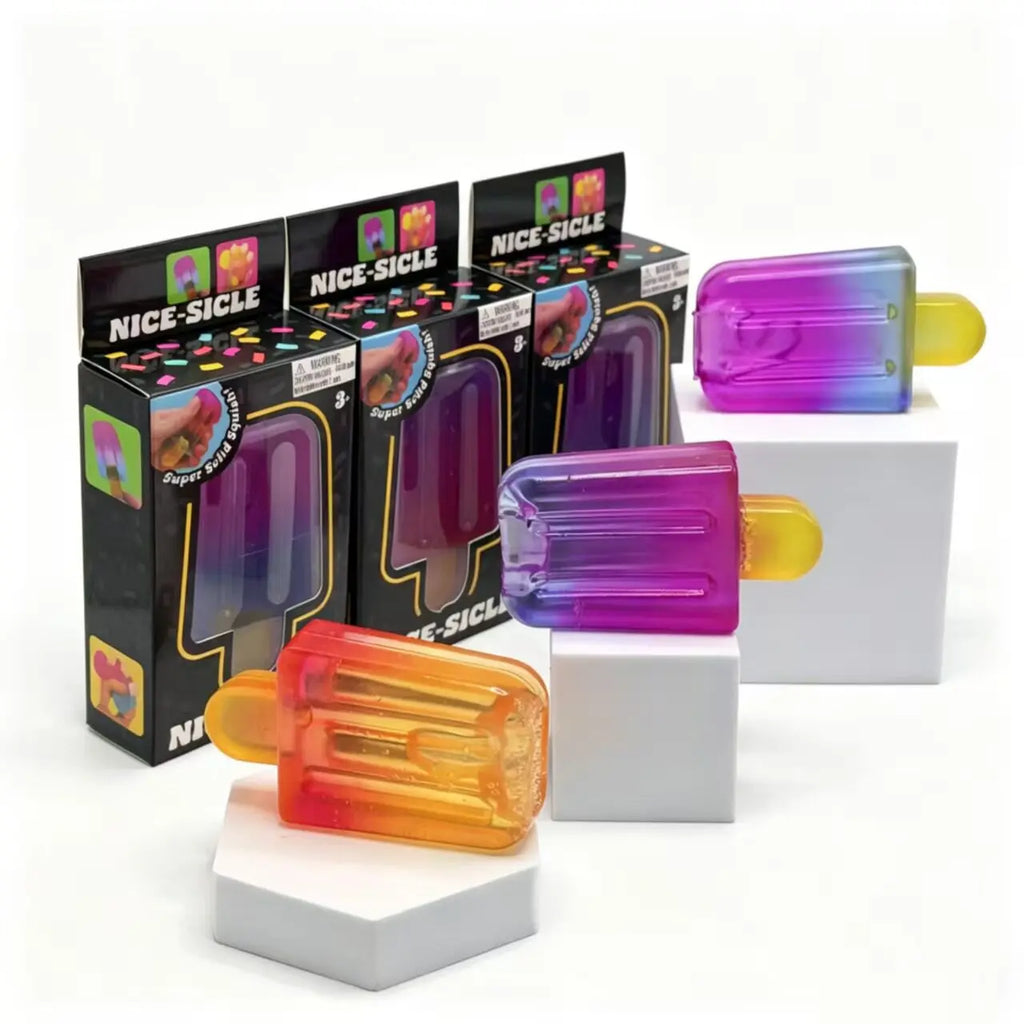 Gradient Liquid Filled Popsicle Squishy Toy Stress Relief Hand Squeeze Gadget Desktop Ornament For Birthday And Holiday Gift Use