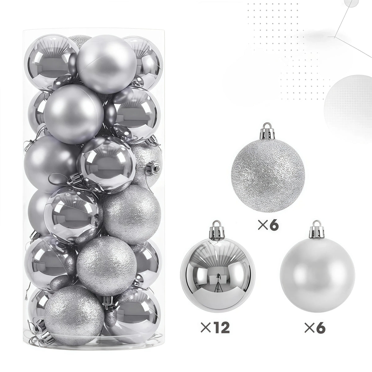24pcs 3cm Christmas Balls Christmas Decorations Tree Ornaments Ball Xmas Hanging Tree Pendants Home Party Decor New Year Gift