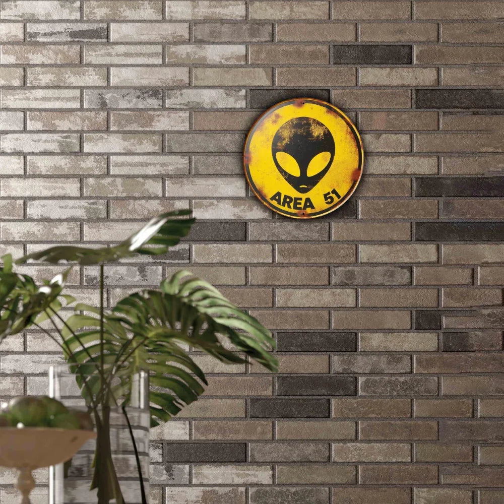 Area 51 Vintage Metal Sign 78 Inch Creative Retro UFO Alien Decorative Art Perfect for Cafe Club Bar and Beach House Wall Decor