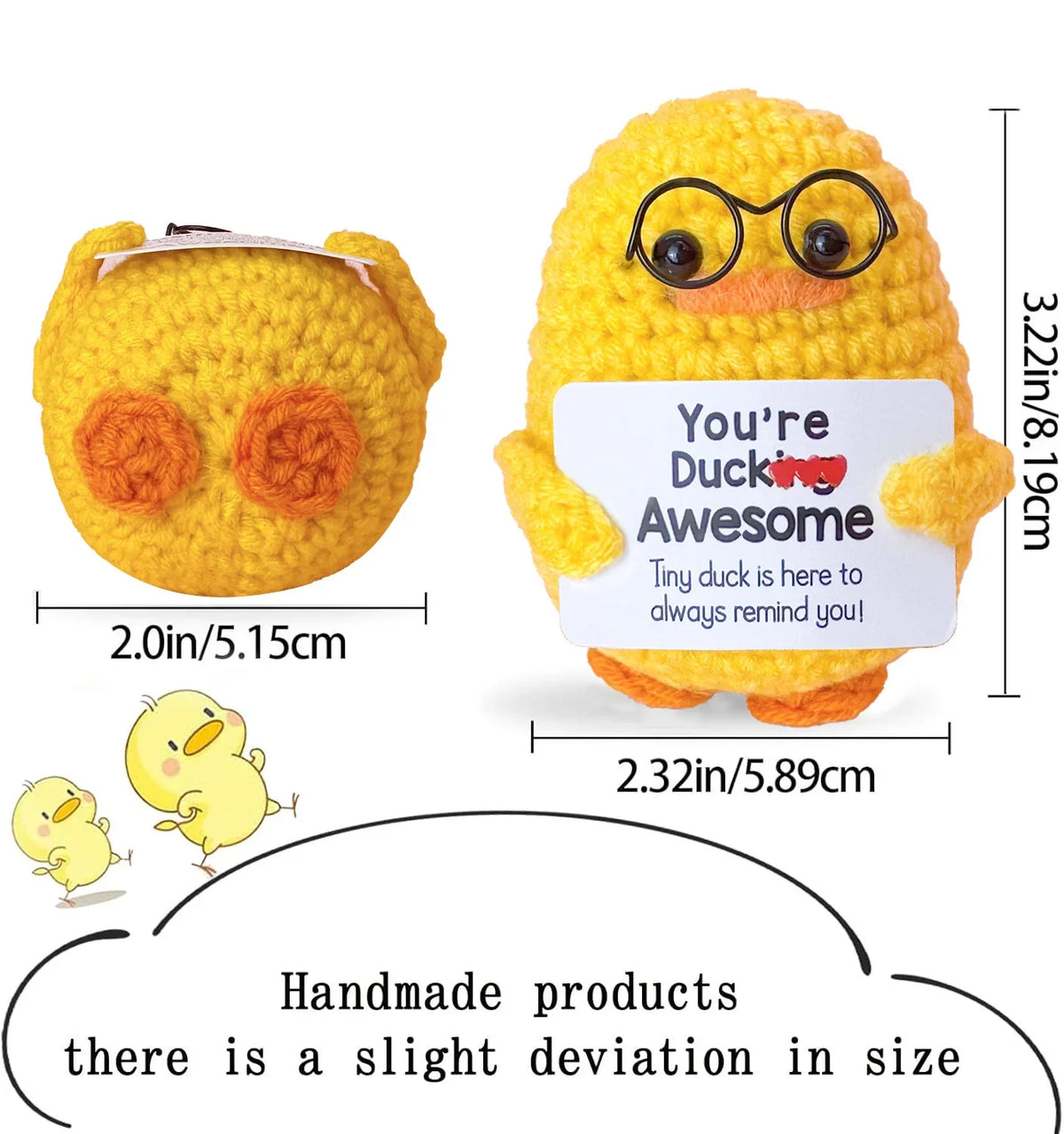 Positive Pocket Hug Mini Crochet Stuffed Doll Handmade Knitted Plush Potato Turtle Duck Funny Support Gift for Friend Home Decor