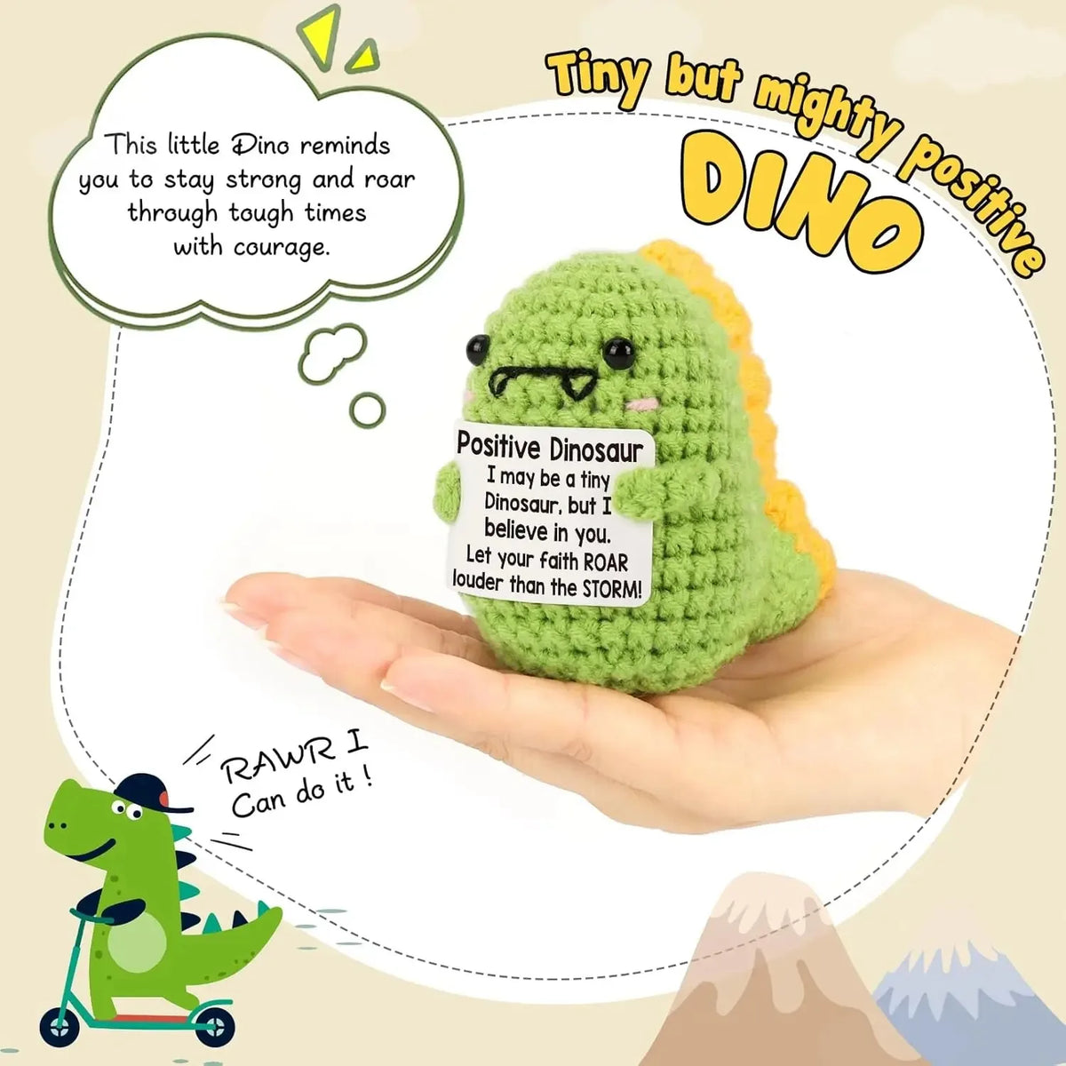 Positive Pocket Hug Mini Crochet Stuffed Doll Handmade Knitted Plush Potato Turtle Duck Funny Support Gift for Friend Home Decor