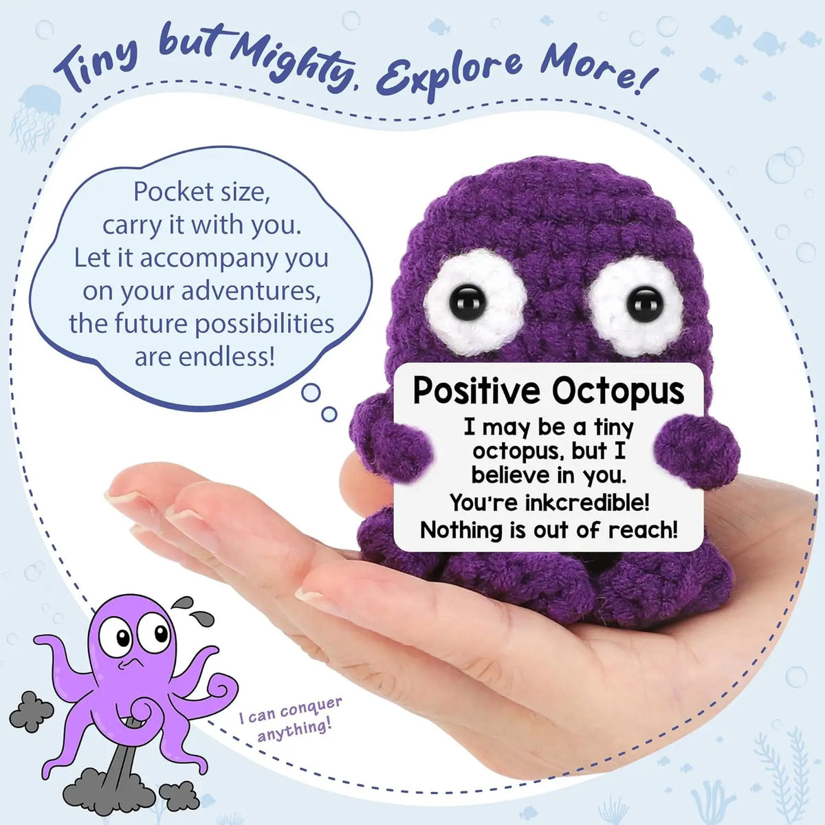 Custom Crochet Dolls Handmade Pocket Hug Animal Positive Plant Bespoke Unique Knitted Doll Plush Toy Gift for The One I Love