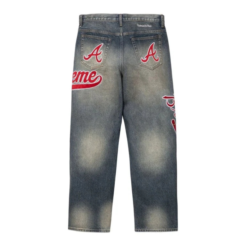 Supreme Mitchell & Ness Atlanta Braves Loose Fit Jean (Blue)