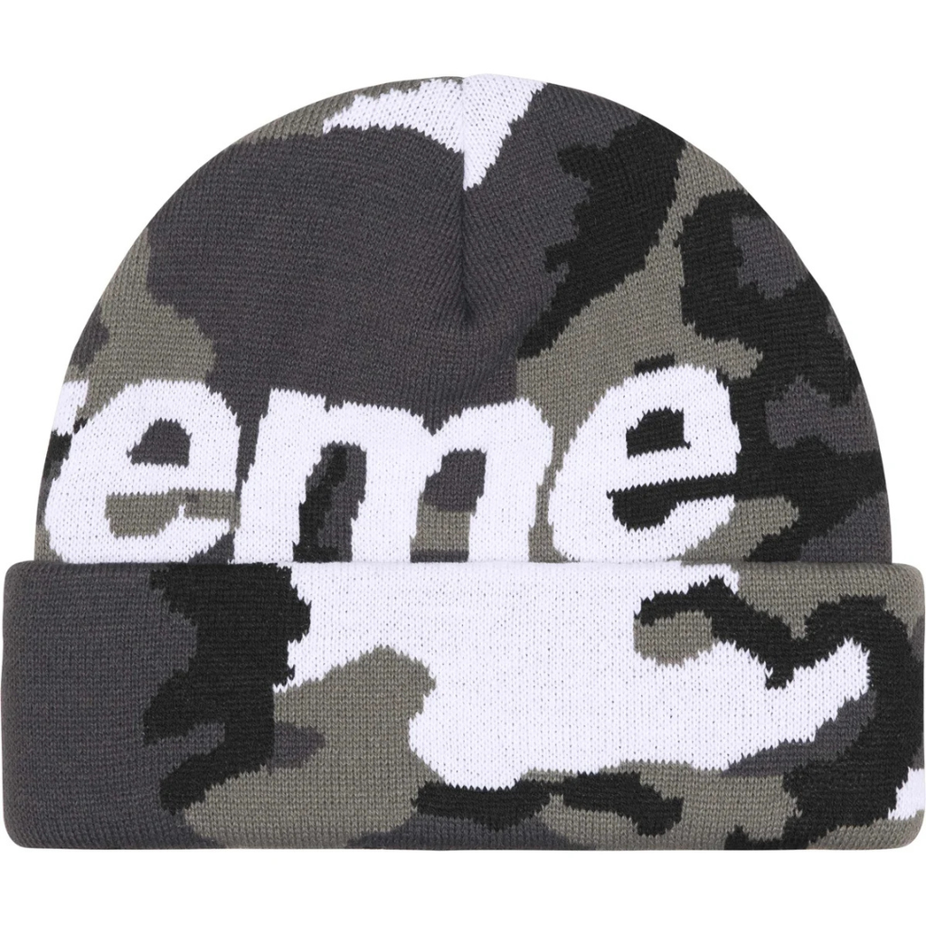 Supreme Camo Big Logo Beanie (Black)(FW25)