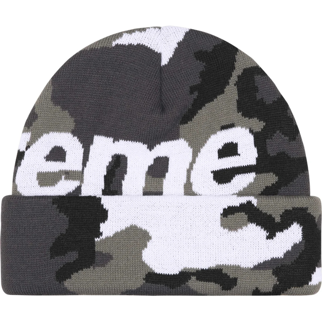 Supreme Camo Big Logo Beanie (Black)(FW25)