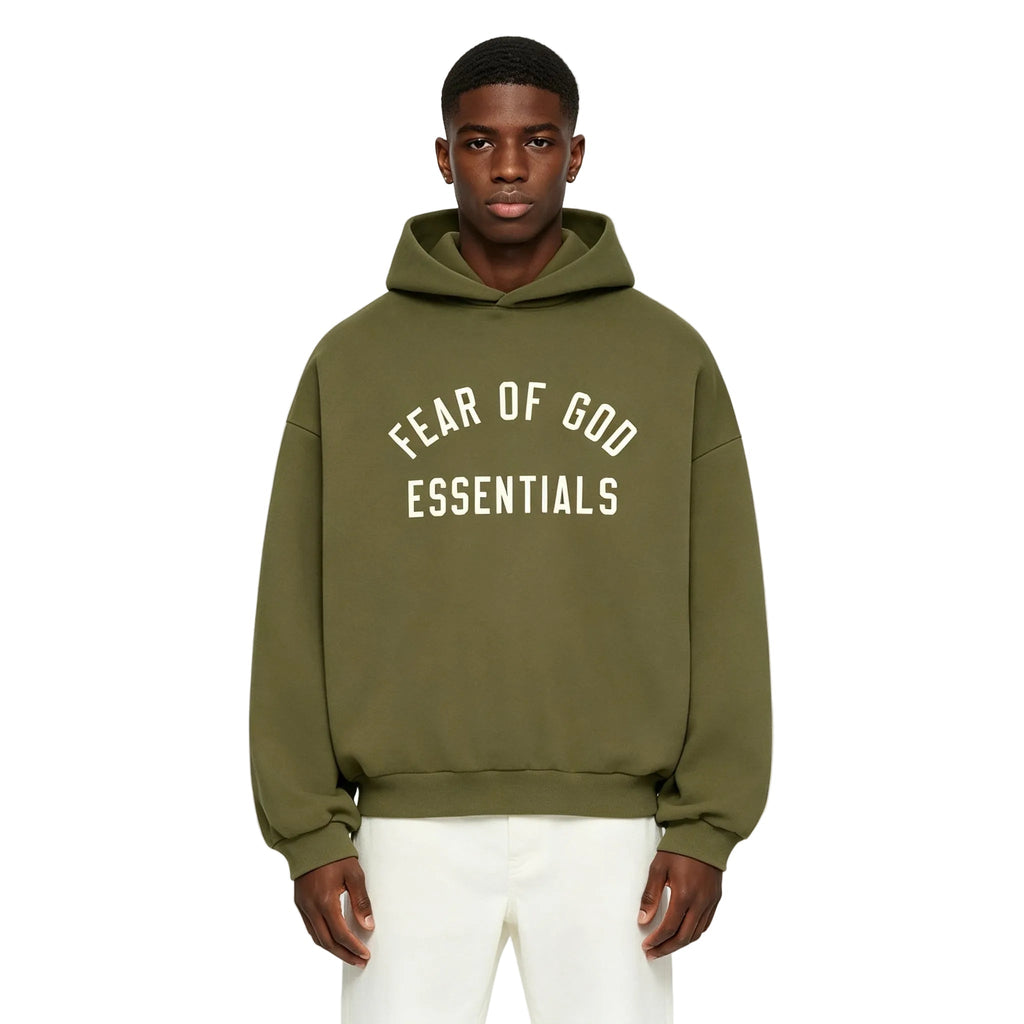 Fear of God Essentials Fleece Hoodie Military