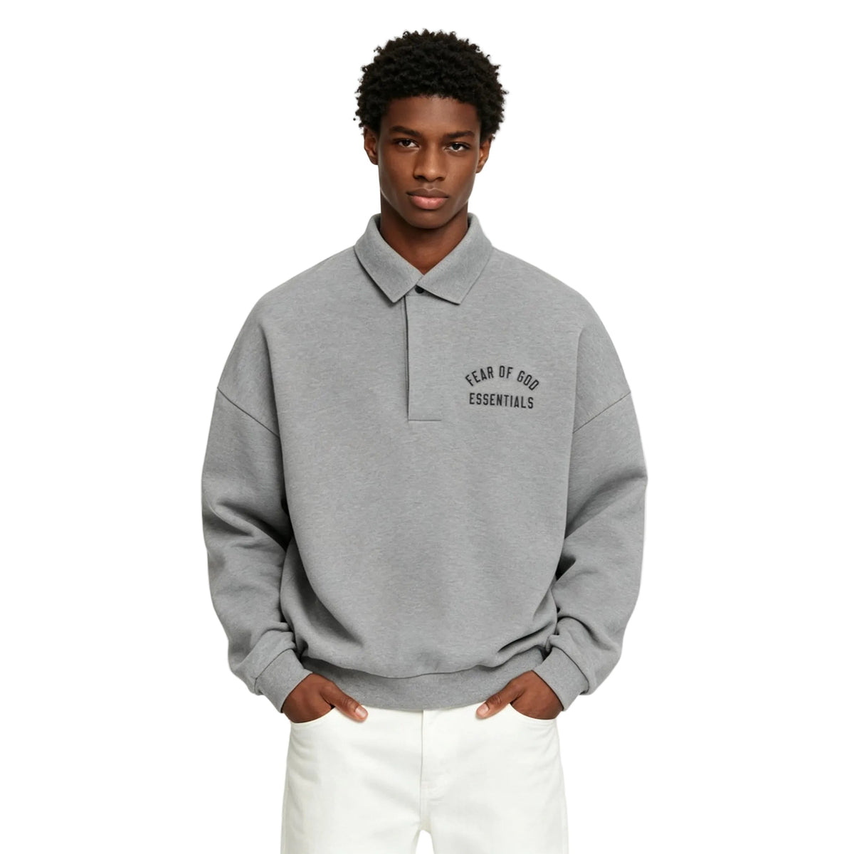 Fear of God Essentials Fleece Polo Dark Heather