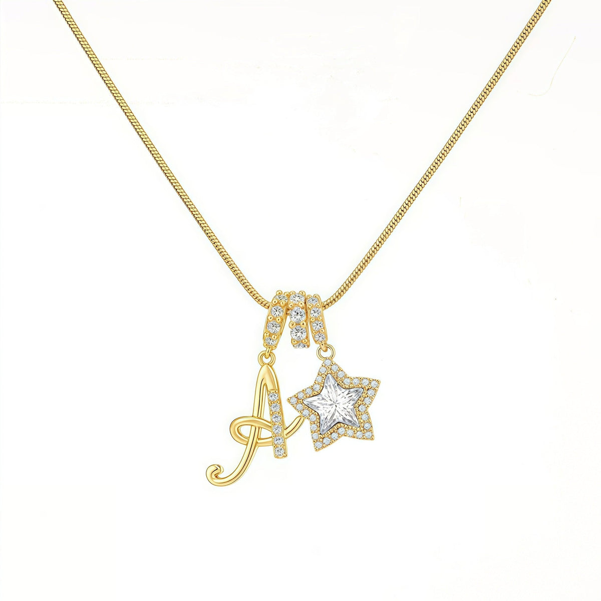 Initial & Star Pendant Necklace ¨C Waterproof & Tarnish-Free