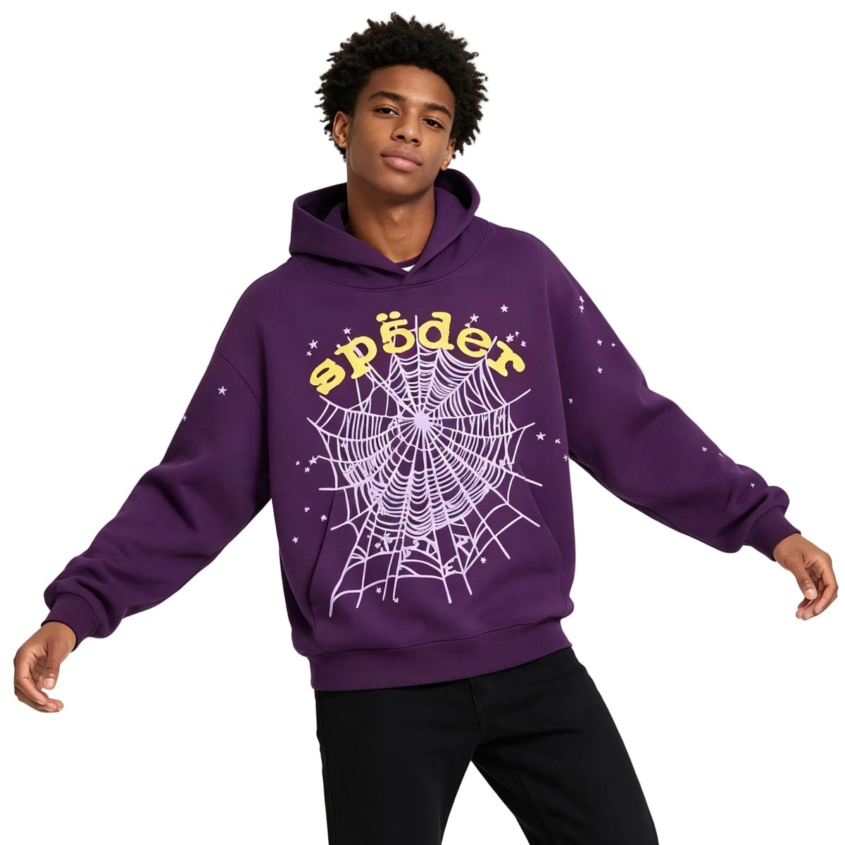 Sp5der Star OG Web V2 Hoodie Purple
